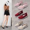 New soft and comfortable low-heeled casual round-head single shoes women's spring and summer easy-to-match casual shoes large-size fly-woven breathab
