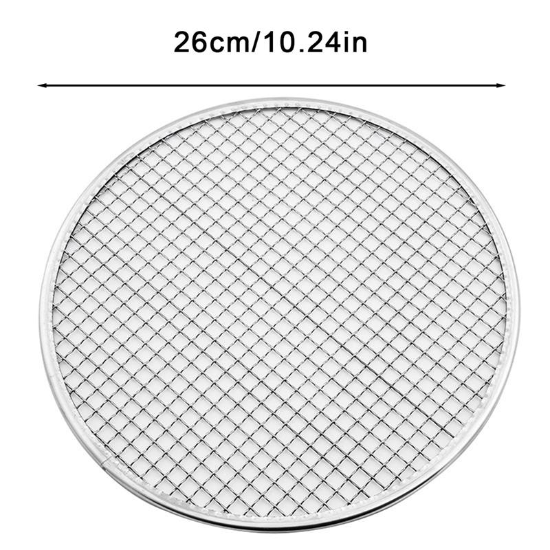 

Сетка для барбекю из нержавеющей стали, решетка для гриля для кемпинга, сетчатые подкладки, квадратная, круглая, сетка для гриля, готовка на огне, для улицы, путешествий, пикника, подставка для дров 26x26CM