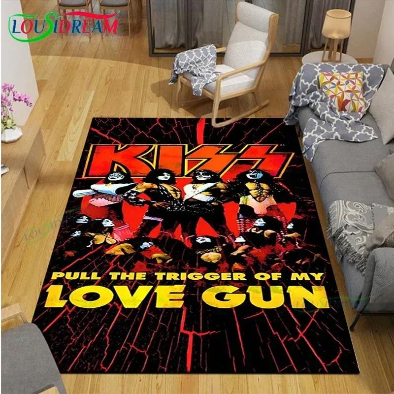 Slavná hudební heavy metalová kapela KK-Kiss Tištěné koberce Obývací pokoj Protiskluzový kobereček Dětské pokojové podložky Podložka na jógu Velký koberec