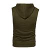 Canottiera Sportiva da Uomo Tinta Unita Moda Pullover con Cappuccio Slim Fit Morbida Confortevole Stile Tasca Top Senza Maniche
