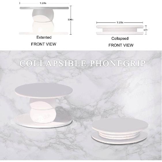 Luhoit Expandiing Cell Phone Grip Heart Shape Glass Finger Holder for Smartphones, Cellphone Collapsible Stand - Orange Glitter