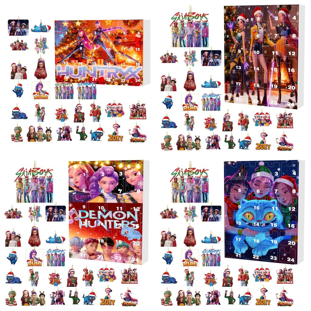 Kpop Demon Hunters Christmas Countdown Calendar Acrylic Wall Hanging Gift For Teens