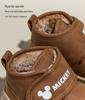 Mickey Children's Waterproof Leather Winter Snow Boots: Warm Cotton, Plus Velvet, Boys' 2025 Style