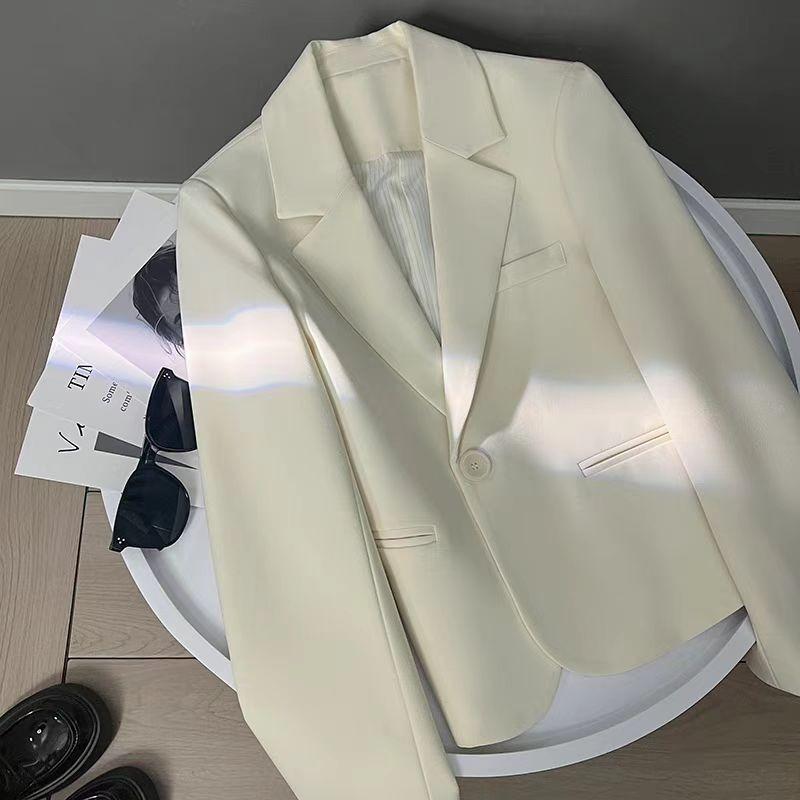 Кремово-белый короткий блейзер женский весенне-осенний новый Muse Fan высококлассный повседневный маленький костюм S