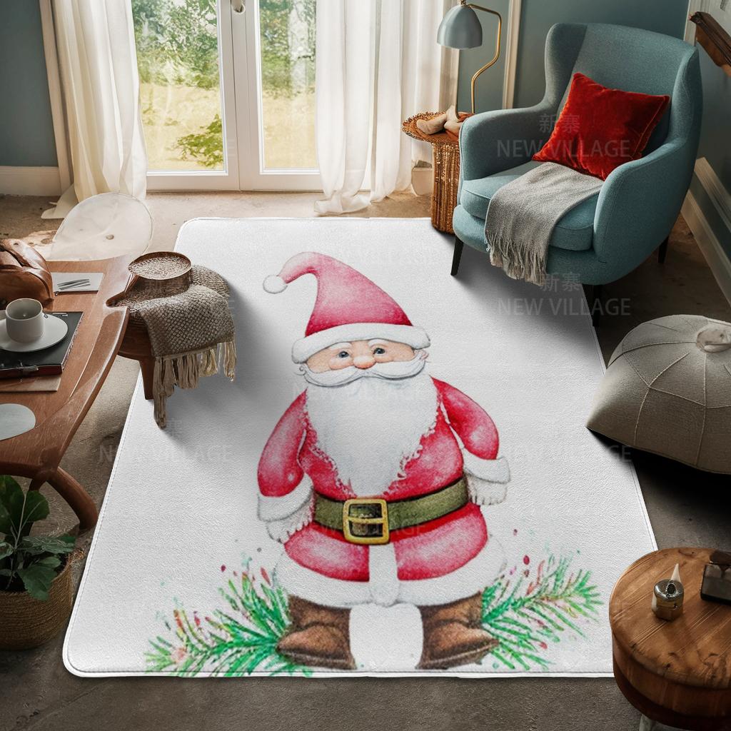House Entrance Carpet Home Door Mat Living Room Bath Foot Bathroom Non-slip Water Absorption Rugs Bath Merry Christmas Winter