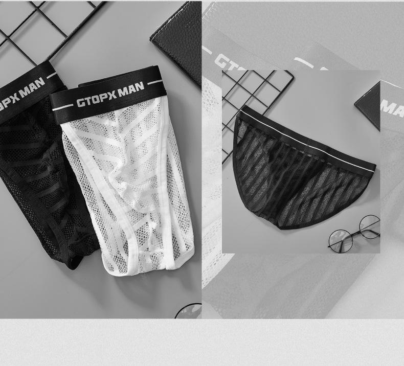 GTOPX Men's Low-Rise Mesh Ice Silk U-Convex Briefs