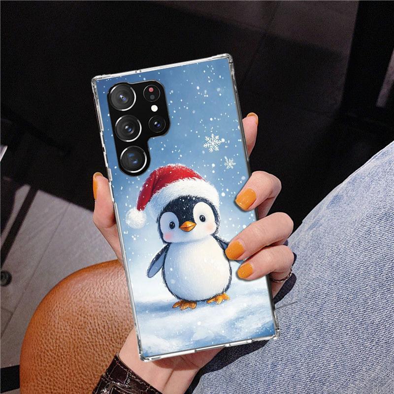 Christmas Penguin Phnoe Case for Samsung Galaxy S26 S25 Edge S23 S24 Ultra S22 Plus S21 S20 FE Unique Cover Soft Coque Galaxy S2