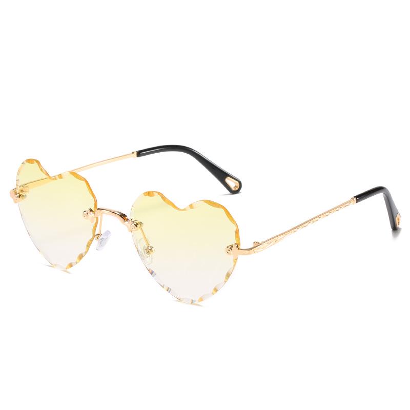 Rimless Sunglasses, Trendy Personalized Street Shot Heart-Shaped Sunglasses, Love Sunglasses For Women