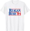 NEW! Reagan Bush '84 Vintage Republican Politic Lover Gift Tee Made In Usa