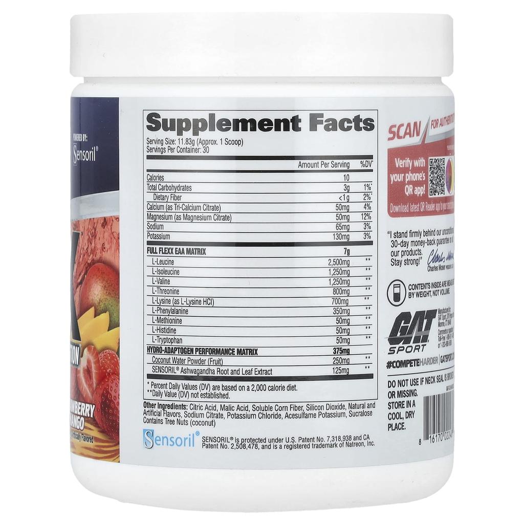 Flexx Eaas + Hydration, Strawberry Mango Flavor, 354.9G(12.5Oz)