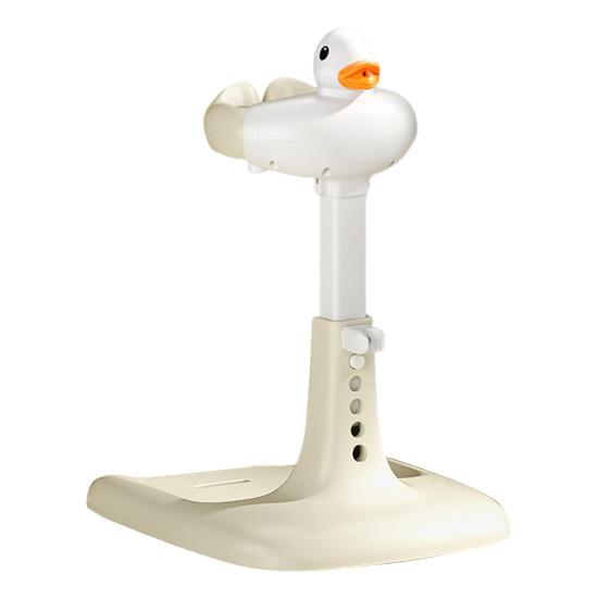 Baby Shower Rack with Anti-Slip Pad Adjustable Height Easy Installation Toddler Shower Support Duck Design Baby Bathtub Stand