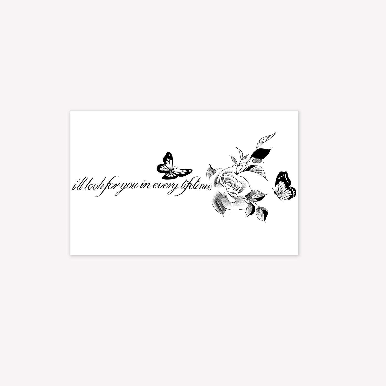 Premium sense, simple personality, small fresh plain flower bow, Fujiman arm tattoo sticker 19*12