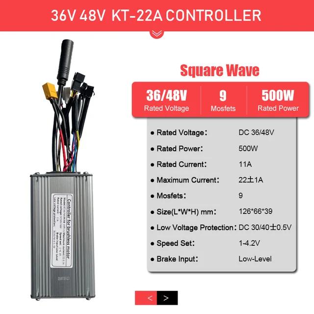 KT 36V 48V Aluminum Accessory Brushless Electric Bike Scooter Controller Light Function Compatible 250W Electric Bicycle Parts