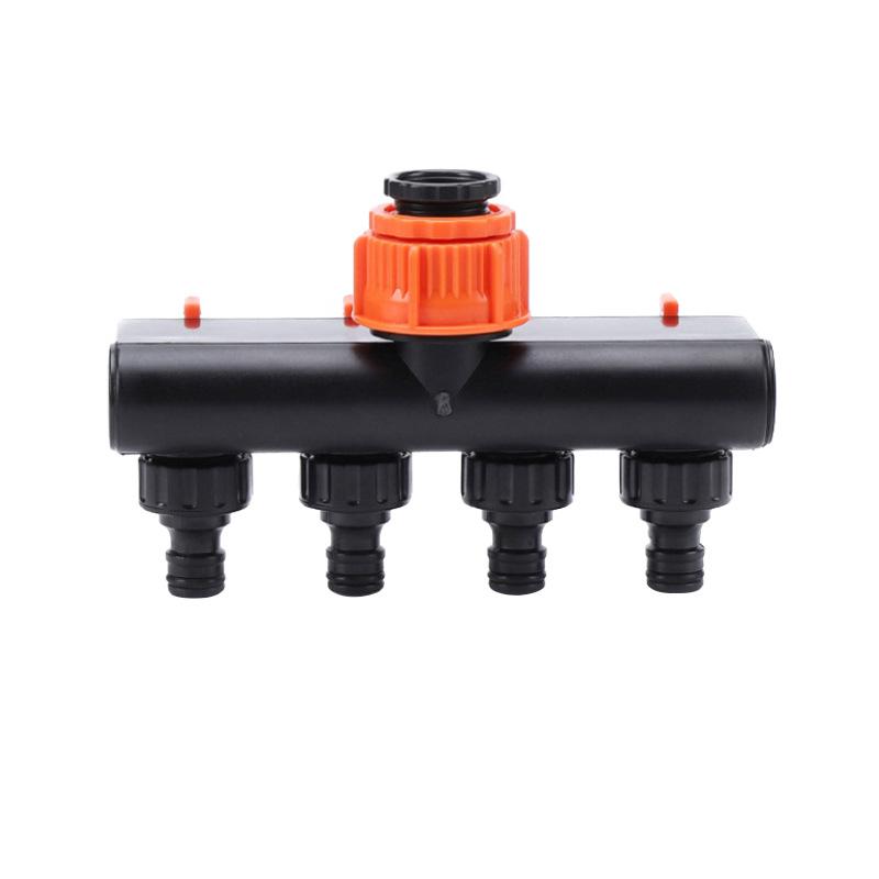 4-Wege Wasserverteiler Hahnadapter ABS-Kunststoffverbinder Schlauchverteiler für Schlauchrohr Wasserhahn Gartenzubehör