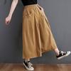 Cotton Wide Leg Pants Women Arrival Summer Vintage Style Solid Color Loose Female Ankle-length Casual Pants B2537