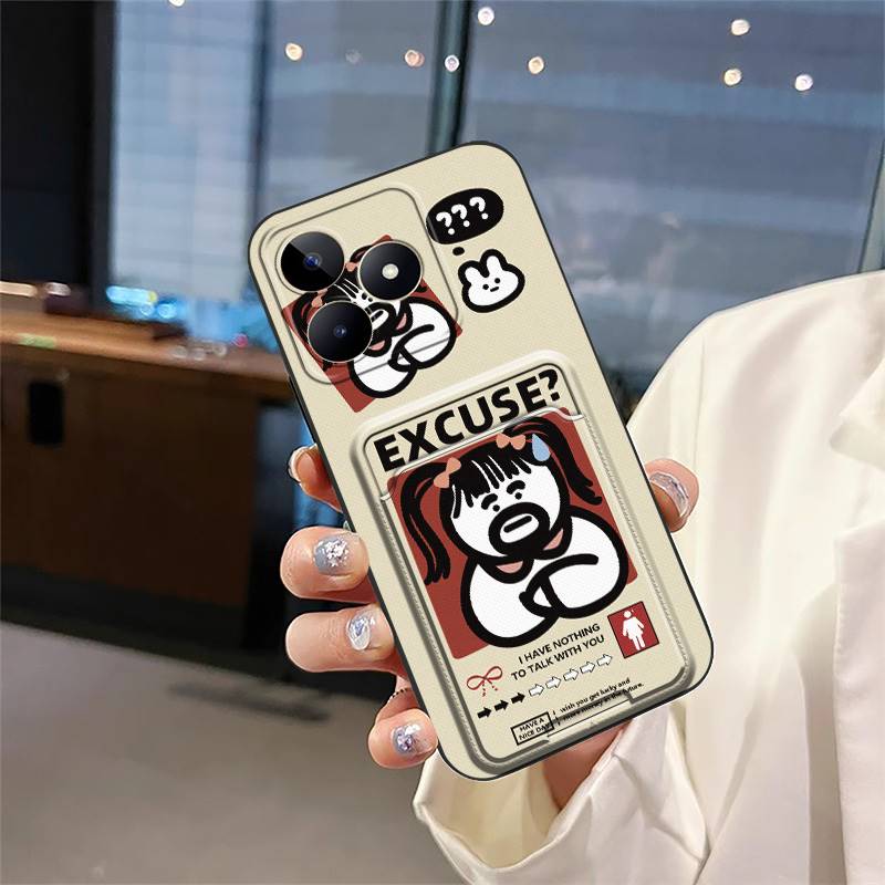 Dirt-resistant Fashion Design Phone Case For Realme C53/Narzo N53/Note50/C51/C51S Silicone Cover Anti-dust Card bag Cute