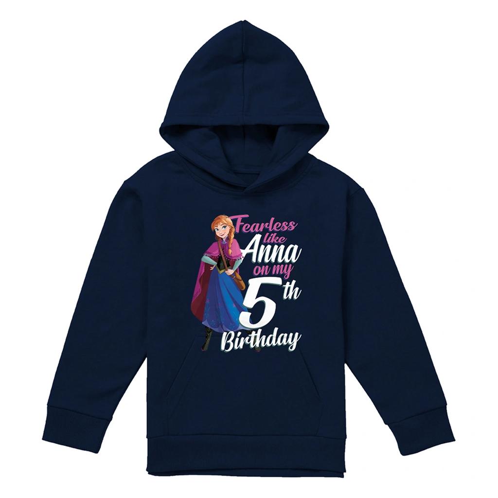 Frozen Childrens/Kids Fearless Like Anna 5th Birthday Pullover Hoodie