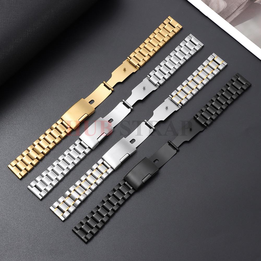 Stainless Steel Watch Strap 16mm 18mm 20mm 22mm 24mm Business Watch Band Metal Strap Men Women Replacement for Samsung for Seiko