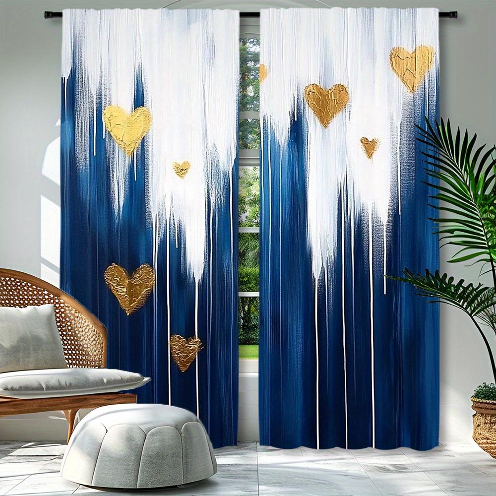 2pcs Set Abstract Modern Art Curtains - Rod Pocket Design for Easy Hanging, Perfect for Bedroom, Living Room & Home Decor