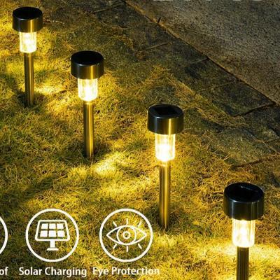 Luzes solares externas Lâmpada de jardim Lâmpada solar à prova d'água Caminho de paisagem ao ar livre para quintal Gramado Pátio Decorativo