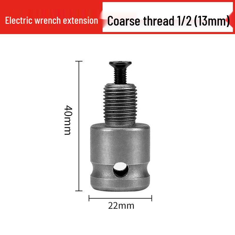 Electric to Air Impact Wrench Converter: 1/2" to 1/4" Hex Bit Adapter with Telescopic Spring Sleeve.