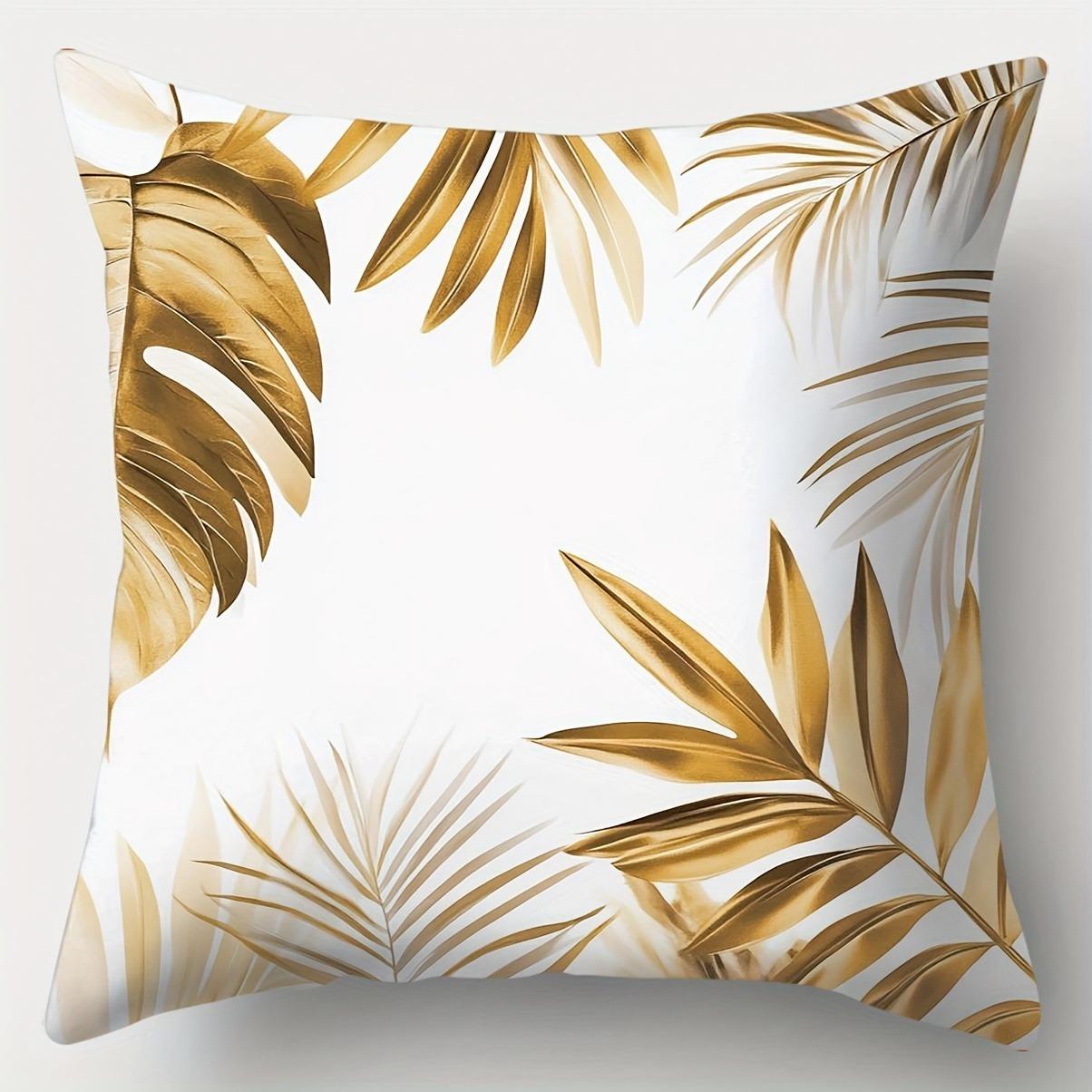 

Арт-нуво золотая фольга перо крупный план изысканная текстура узор наволочка поясничная комната офис гостиная диван украшение 16x16Inch