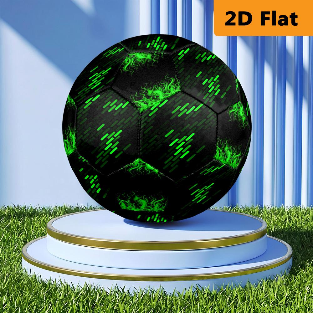 Green Neon Lines Size Soccer Ball High Elasticity Match Universal Unique Soccer Gift Football Suitable For Both Training And Competition