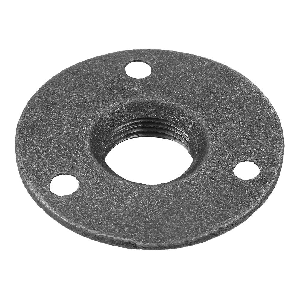 10 Piezas Brida de Piso de Hierro Maleable Negra   Accesorio Roscado Tubería Brida de Pared Antigua(DN15,1Celsius2 )