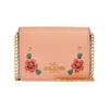 Wallet 10 Floral Embroidery Print Leather Shoulder Crossbody Chain Clutch Mini Women Wallet Pink CA024-IMSMX
