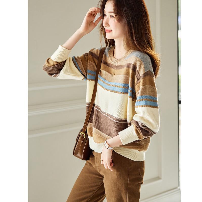 

Demana Women s Striped Color-Block Knit Sweater S