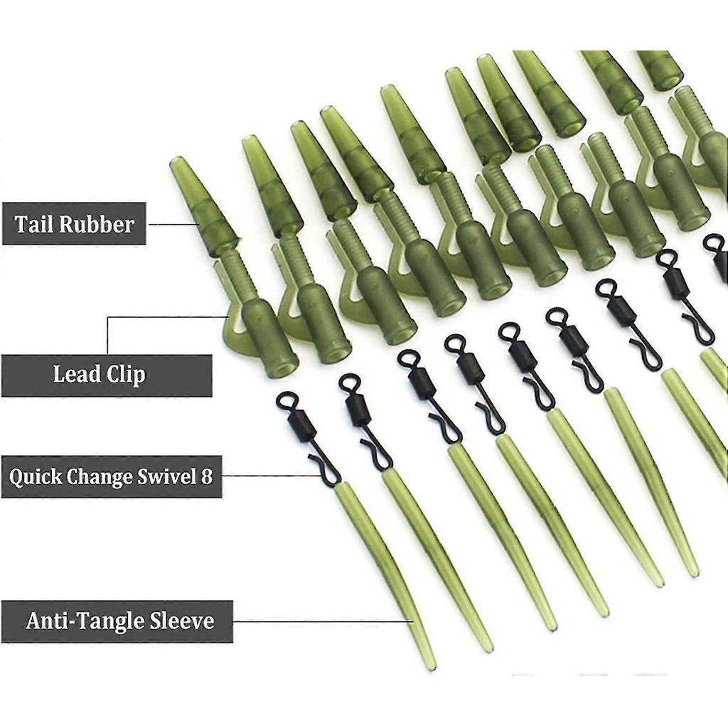 40 Piece Fishing Kit Anti-Tangling Sleeve Rubber Fishing Tackle Fishing Gear (brown) - DD01