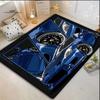 Blue Modified Sports Car Comic Split Panel Print Area Rug Non‑Slip Rectangular Floor Mat Car Fan Decor for Gaming Room Living Bedroom