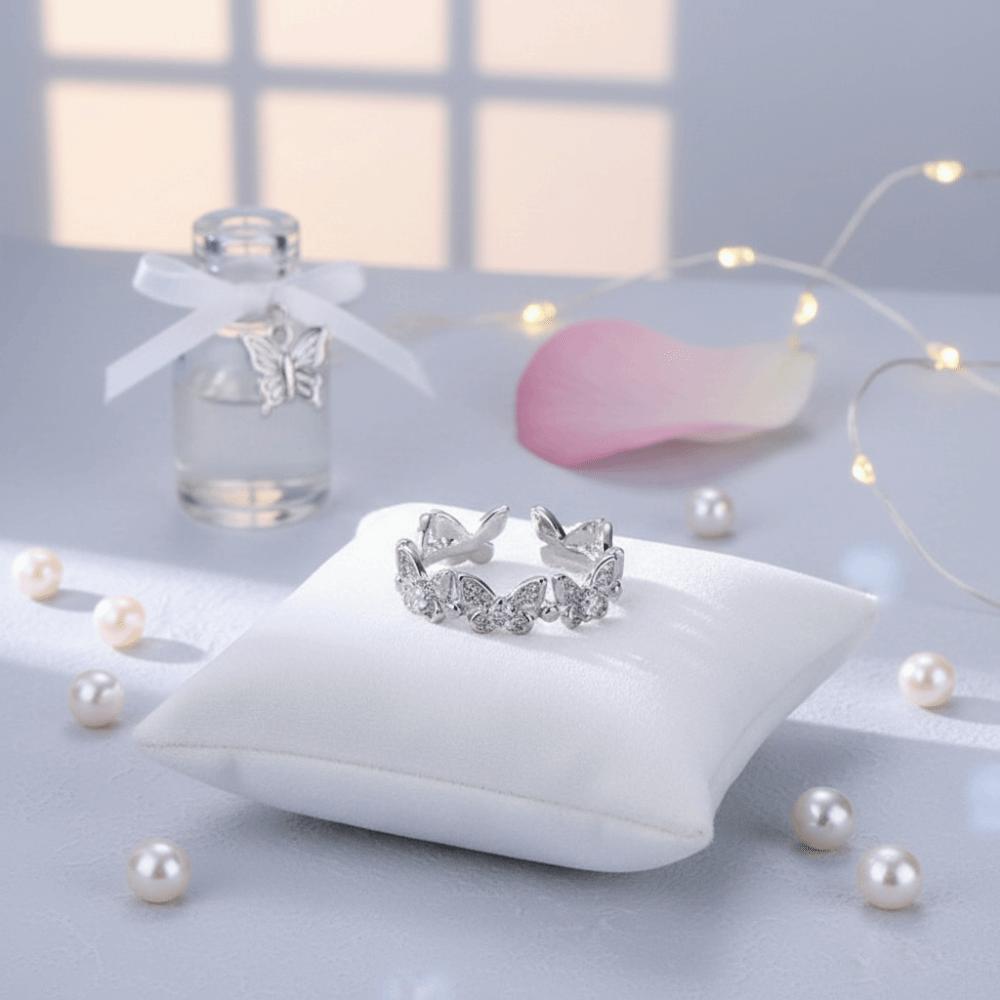 Vintage Zircon Rings Minimalist Style Finger Rings Stackable Butterfly Rings  Gifts For Girls