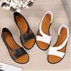 Roman Style Plus Size Fish Mouth Straight Flat Sandals With Open Toe Women's Shoes