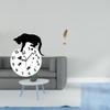 Silent Hanging Clock Cat Wall Quiet Movement Living Room Non Ticking Analog Sculpture