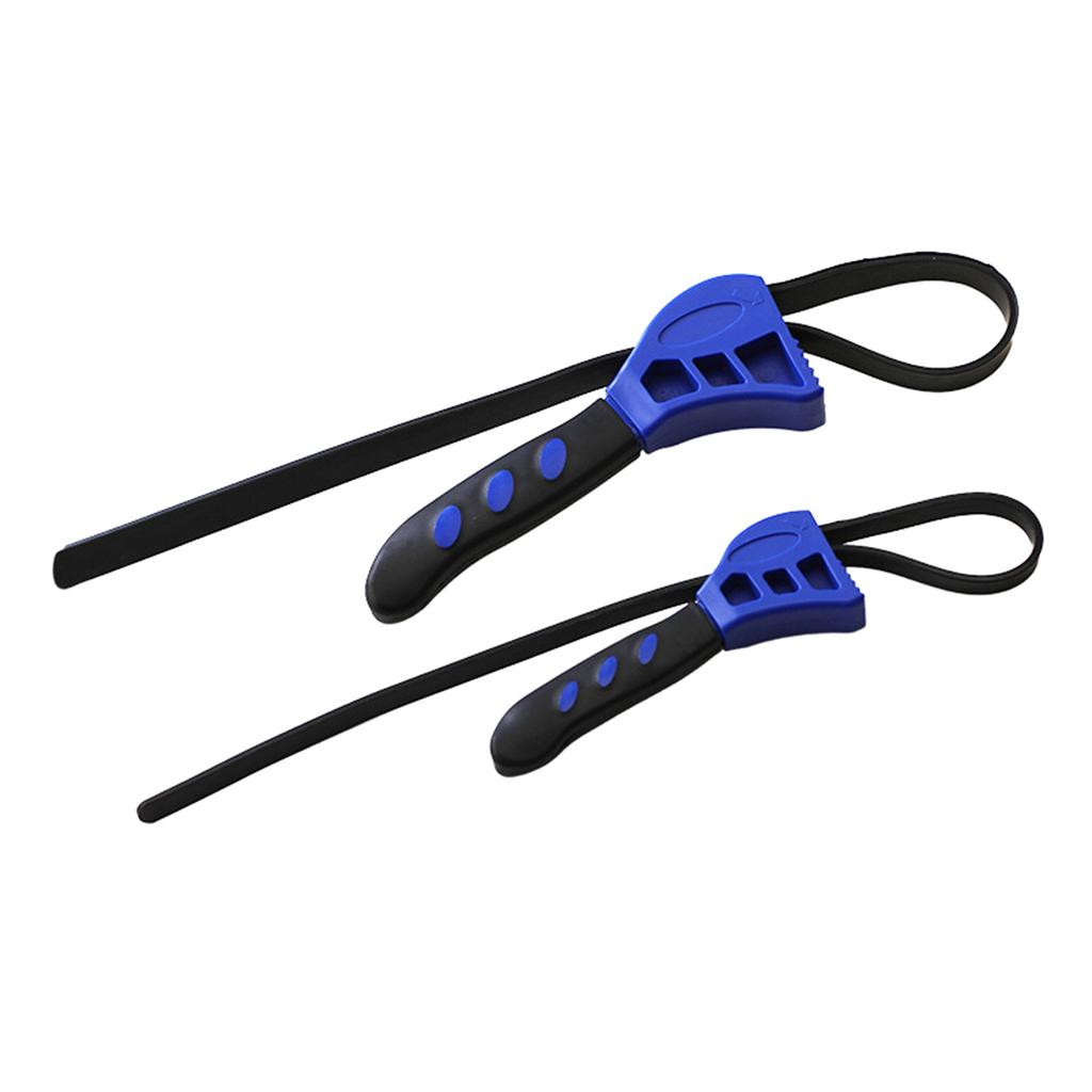 2Pcs/set Rubber Strap Wrench 210mm 160mm Strap Pipe Wrench Adjustable Heavy Oil Filter Spanner Strap Wrench Tool