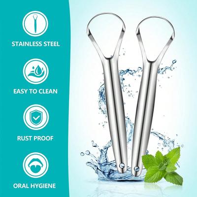 1 Stück Zungenschaber, Zungenreiniger aus Edelstahl für Erwachsene, Professionell, Reduziert Mundgeruch, Metall-Zungenschaber, Hilft Ihrer Mundhygiene