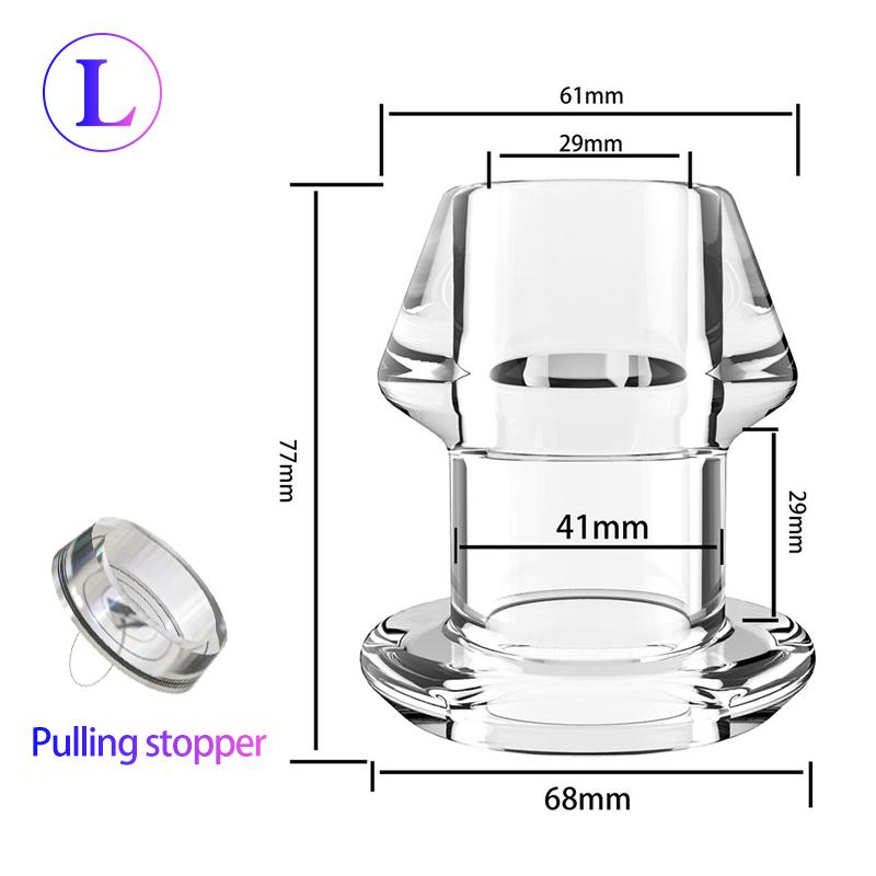 LINKJOY Hollow Anal Plug with Matched Stopper Enema Anal Expander Butt Plug Peep Vagina and Anus Dilation SM Sex Toys for