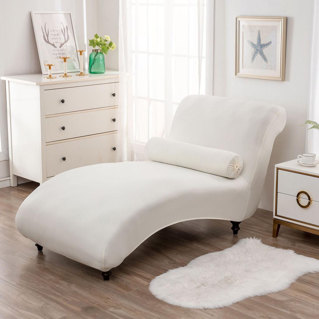 Stretch Armless Chair Protective Cover Elastic Velvet Chaise Longue Cover Sofa Bed Armcair Slipcovers Home Living Room Decor