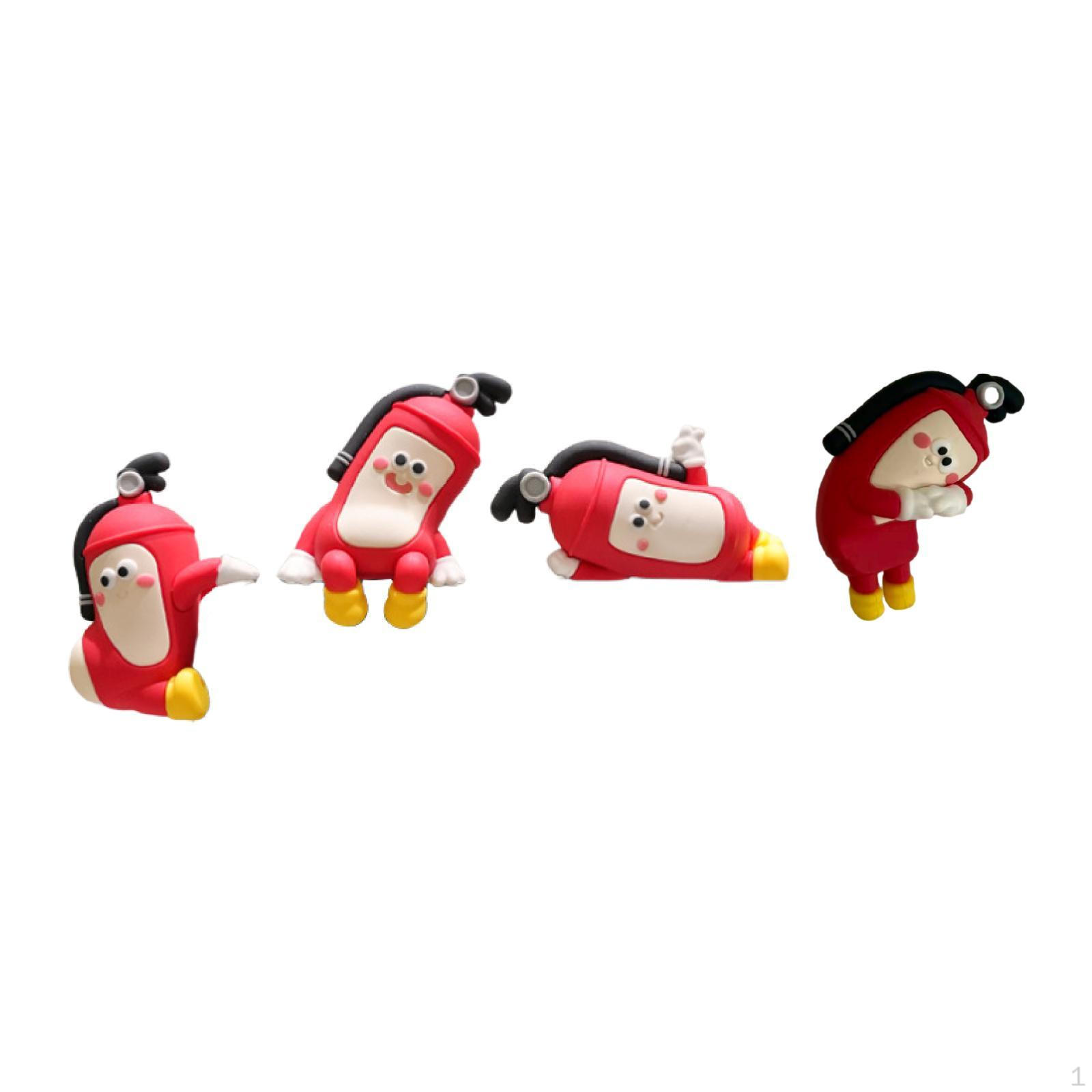 

4x Figurine Computer Decors Collectible Sculpture Display Car Dashboard Ornaments for Office Home