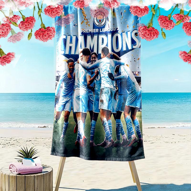 The Blues team Print Beach Towel, Large Soft Quick Dry Towel for Beach Camping Swimming
