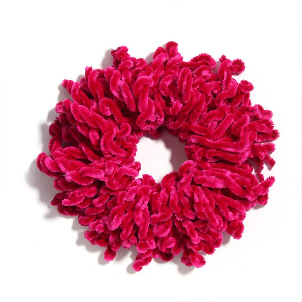 Handmade Wool Hair Tie - Ethnic Style Golden Velvet Flower Headwear, Multi-color Options