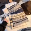 New Fair Island Wind Jacquard Knitted Scarf Women's Autumn and Winter Versatile Thickened Warm and Cold Neck Protection Wool Scarf