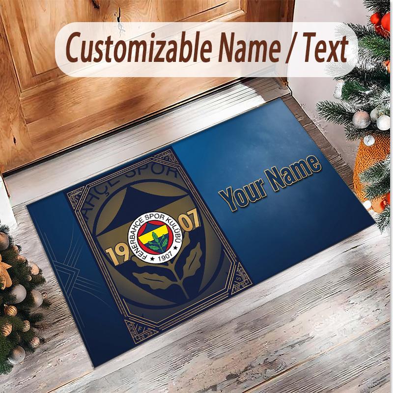 Personalized Crystal Velvet Carpet Fenerbahçe FC Pattern Non Slip Floor Rug