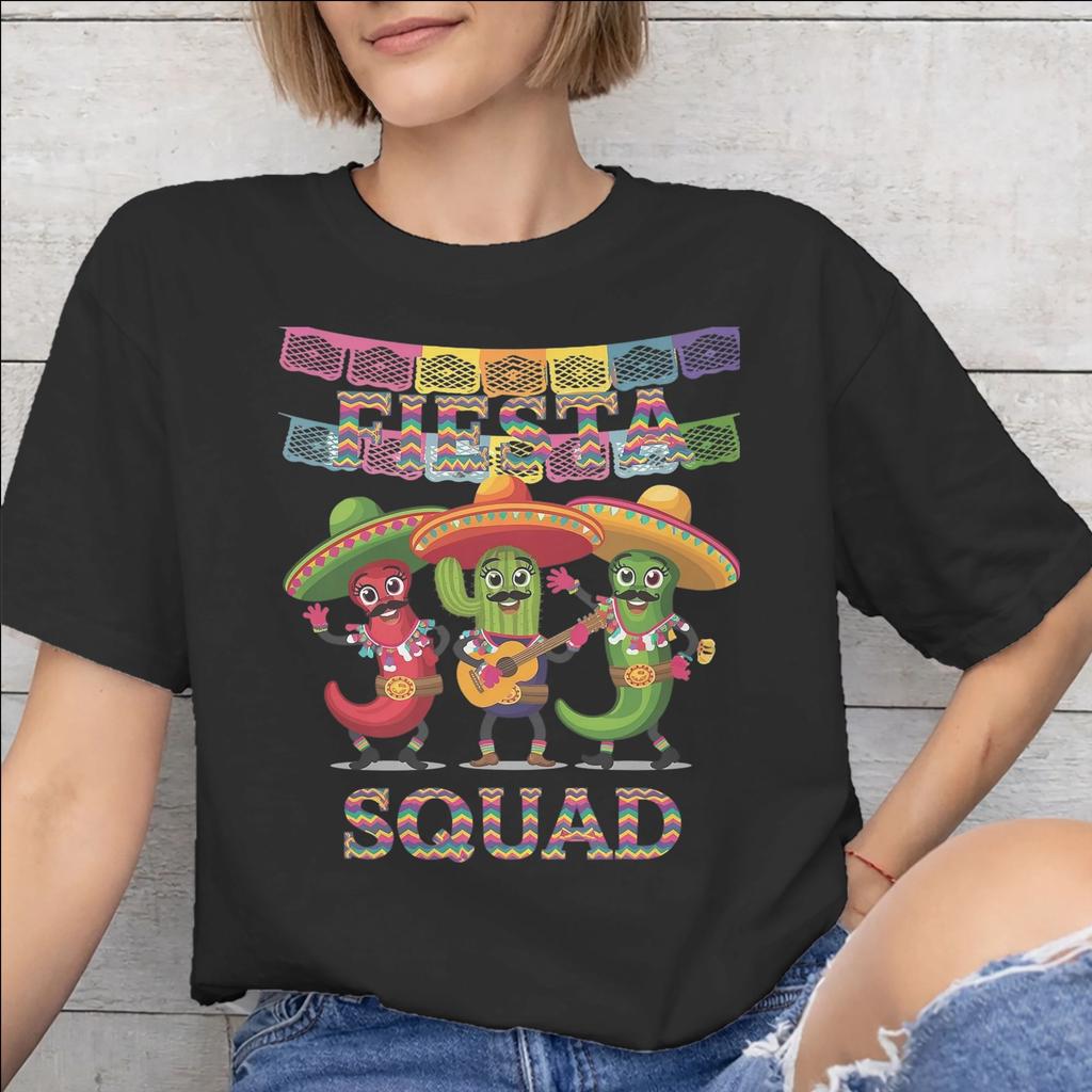 Fiesta Squad Cinco De Mayo New Arrival T Shirts Unisex Unisex Pure Cotton Tee Shirt Clothing