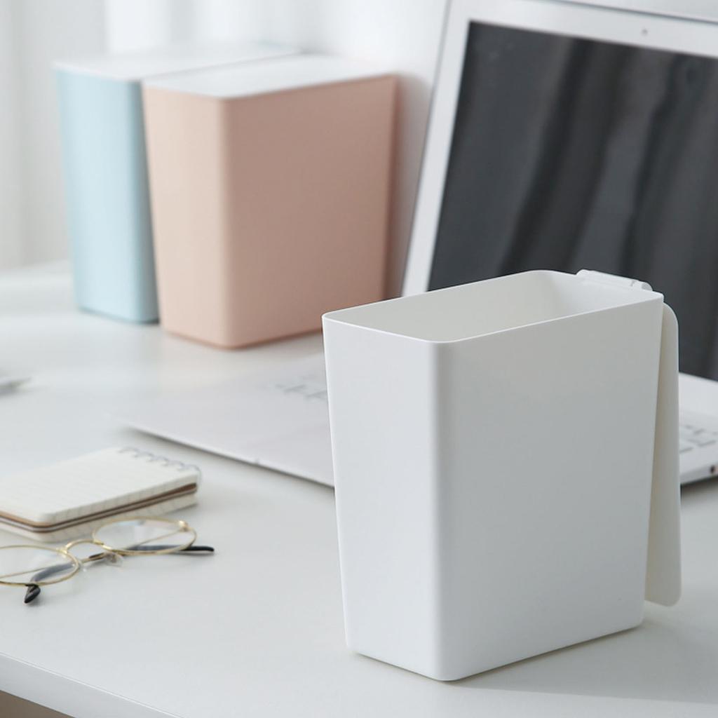 Mini-Mülleimer Schreibtisch Arbeitsplatte Müllbehälter Kunststoff Küchenabfalleimer mit Deckel Hellblau