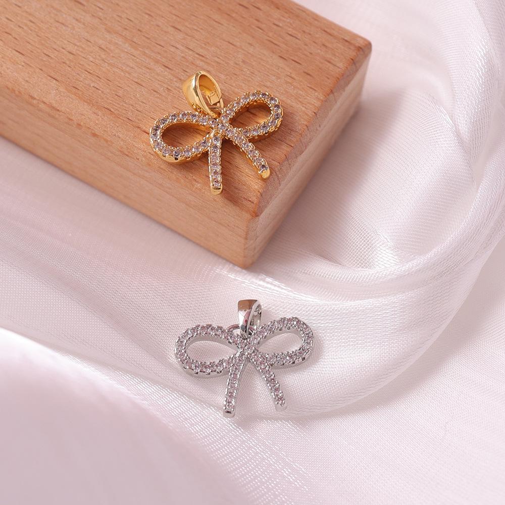 Elegant Rhinestone Bow Pendant Necklace - Gold & Silver Clavicle Chain Accessories