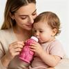 Bear Sippy Cup with Markings Silicone Straw Cup for Babies 8oz Translucent Drinking Bottle for Milk & Juice Training