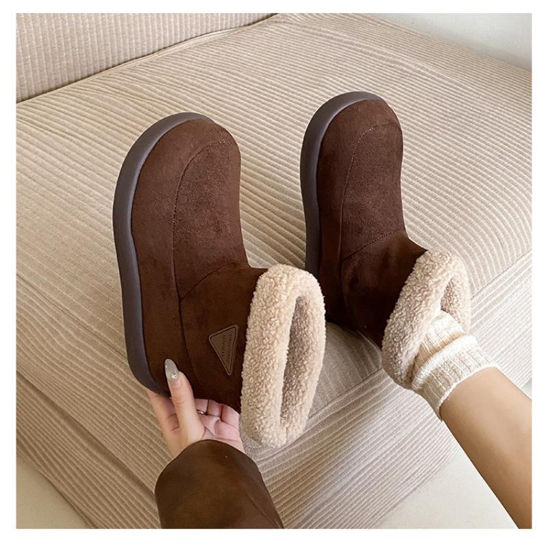 

Женские зимние теплые меховые ботинки большого размера, утолщенные, на меху, зимние ботинки, утолщенные ботильоны на подкладке, нескользящие, для пеших прогулок, спортивные, хлопковые ботинки 35 темно-коричневого