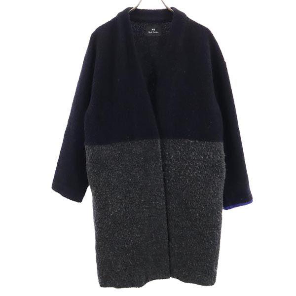 PS Paul Smith Wool Blend Long Sleeve No Color Coat S Gray Women Used